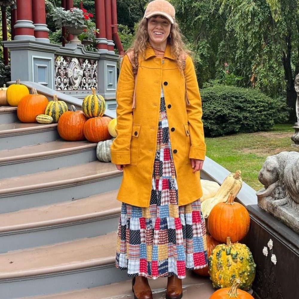 Anthropologie Yellow Button-Up Coat